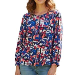 J Crew NEW Night Berry Sky Top Womens XS Bateau Neck Floral Poplin Blouse NWT